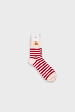 Striped Socks - Crimson / Stone