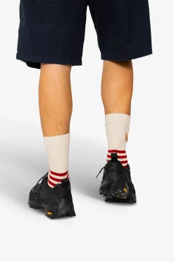 Striped Socks - Crimson / Stone