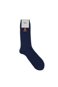 Waffle Sock - Ash Navy