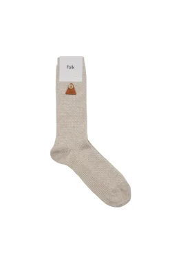 Waffle Sock - Stone Melange