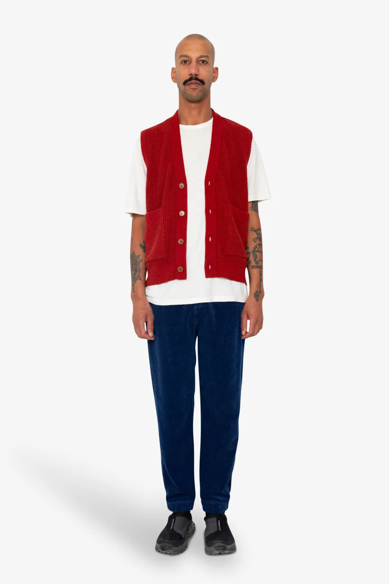 Waffle Vest - Crimson