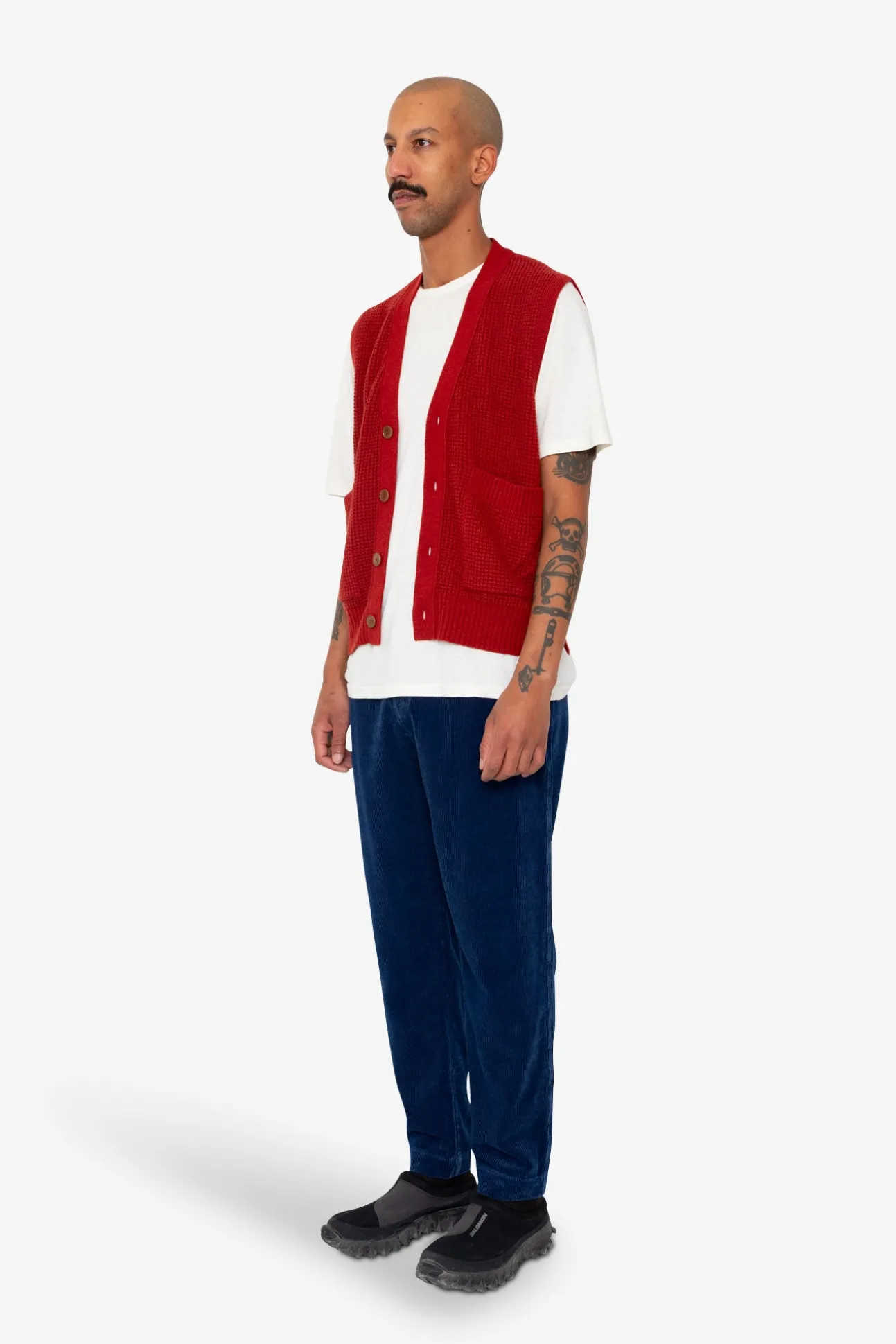 Waffle Vest - Crimson