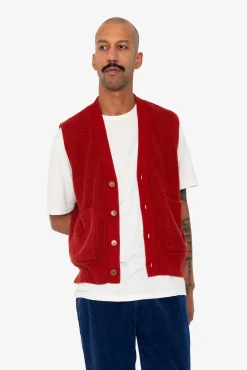 Waffle Vest - Crimson
