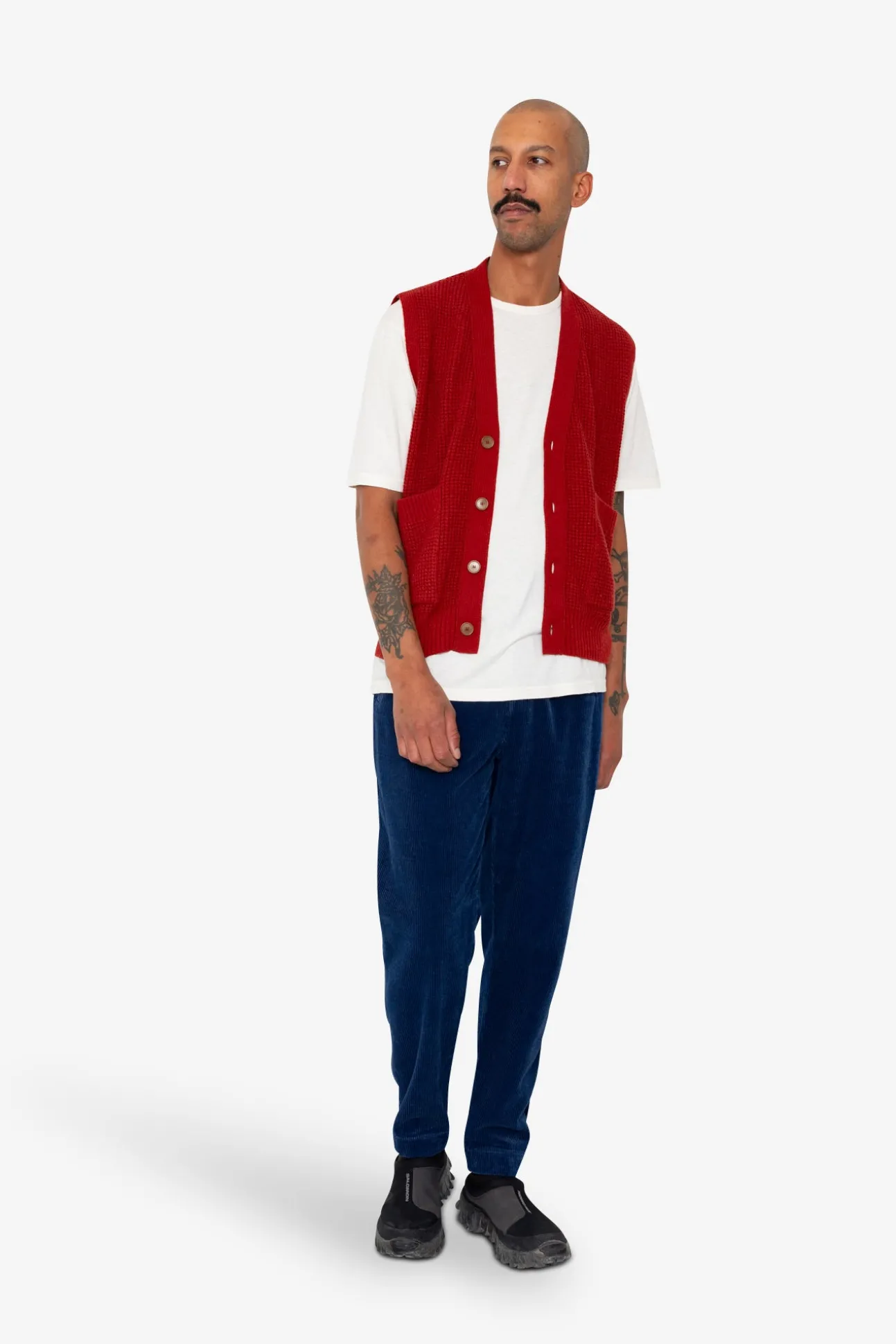 Waffle Vest - Crimson