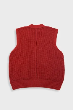 Waffle Vest - Crimson