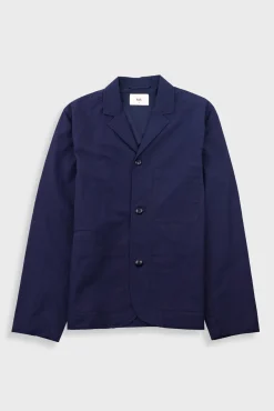 Wide Fit Blazer - Navy Tech Slub