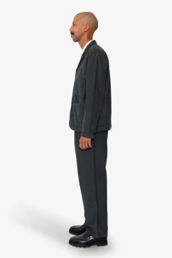 Wide Fit Blazer - Smoke Grey Cord