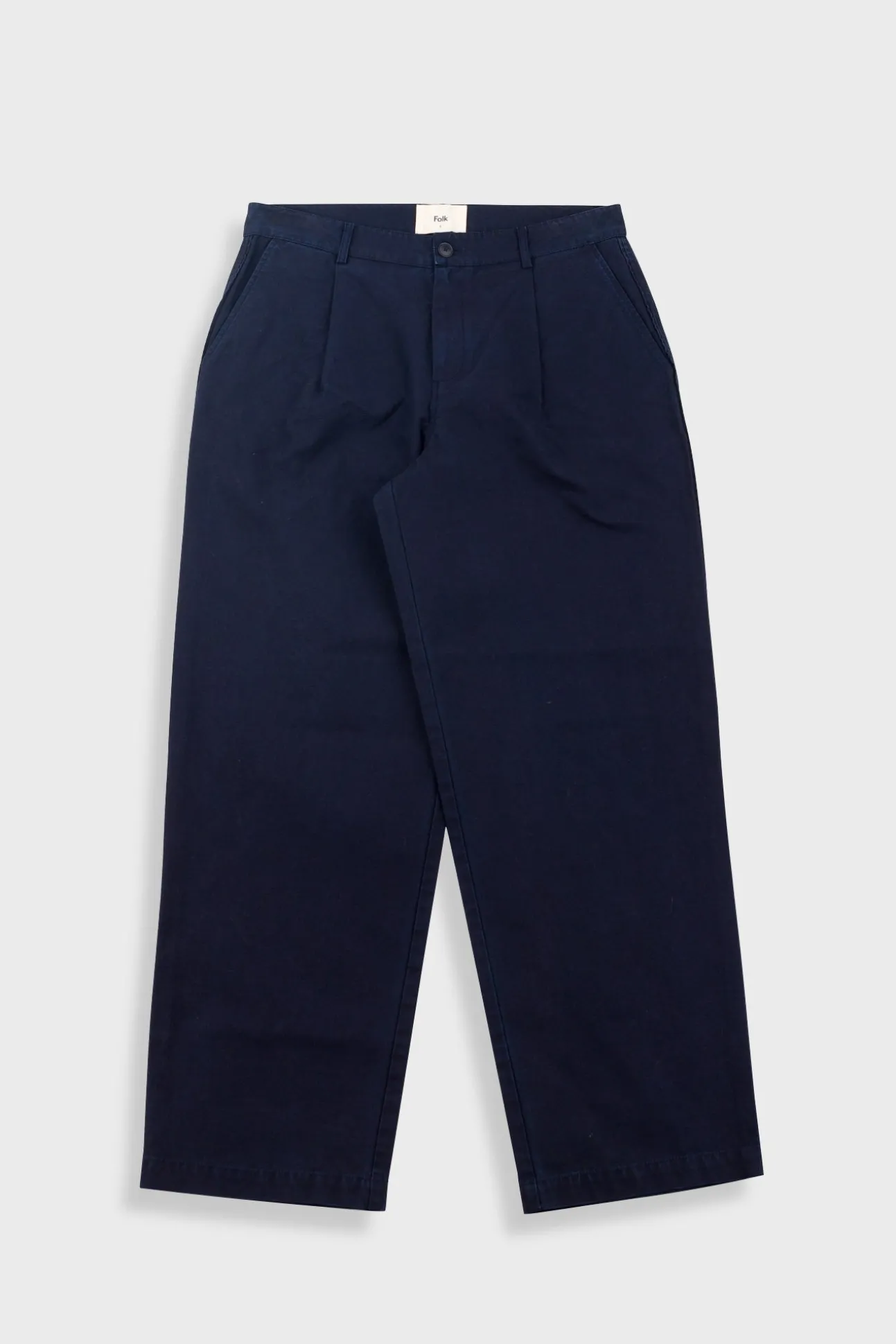 Wide Fit Trouser - Navy Linear Texture