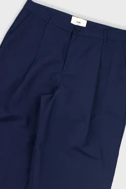 Wide Fit Trouser - Navy Tech Slub
