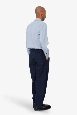 Wide Fit Trouser - Navy Tech Slub
