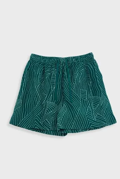 Wide Signal Shorts - Vintage Green Stitch Print