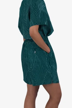 Wide Signal Shorts - Vintage Green Stitch Print