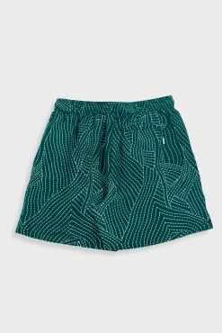 Wide Signal Shorts - Vintage Green Stitch Print