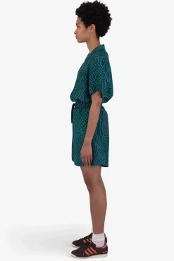 Wide Signal Shorts - Vintage Green Stitch Print