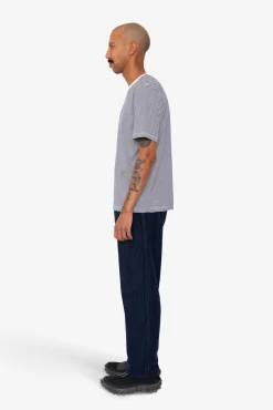 1x1 Striped T-Shirt - Bright Navy / Ecru