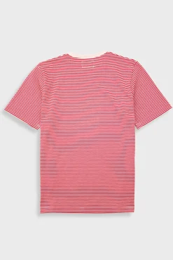 1x1 Striped T-Shirt - Crimson / Stone