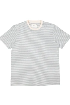 1x1 Striped T-Shirt - Ecru Dusty Blue