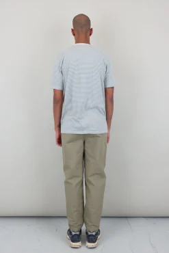 1x1 Striped T-Shirt - Ecru Dusty Blue