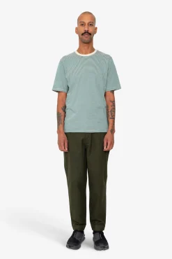 1x1 Striped T-Shirt - Phthalo Green / Ecru