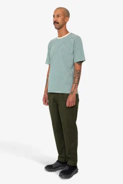 1x1 Striped T-Shirt - Phthalo Green / Ecru