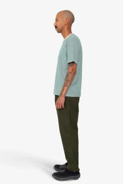 1x1 Striped T-Shirt - Phthalo Green / Ecru