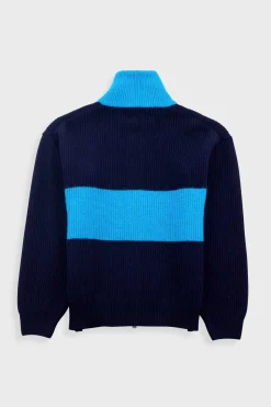 Zip Through Jumper - Blue