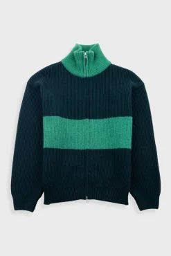 Zip Through Jumper - Green