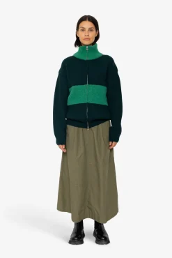Zip Through Jumper - Green